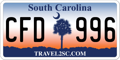 SC license plate CFD996