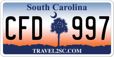 SC license plate CFD997