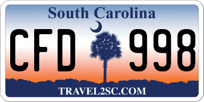 SC license plate CFD998