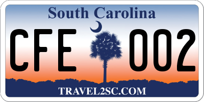 SC license plate CFE002
