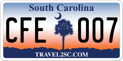 SC license plate CFE007