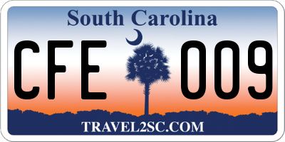 SC license plate CFE009