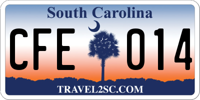 SC license plate CFE014