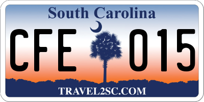 SC license plate CFE015