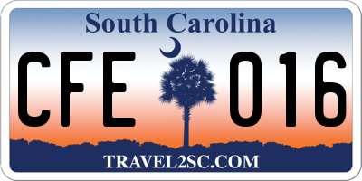 SC license plate CFE016