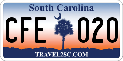 SC license plate CFE020