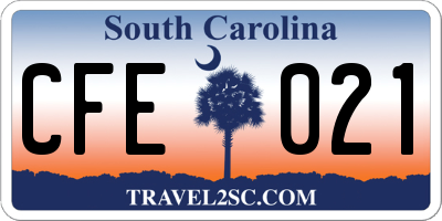 SC license plate CFE021