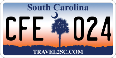 SC license plate CFE024