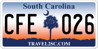 SC license plate CFE026