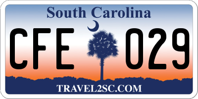 SC license plate CFE029