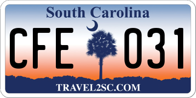 SC license plate CFE031
