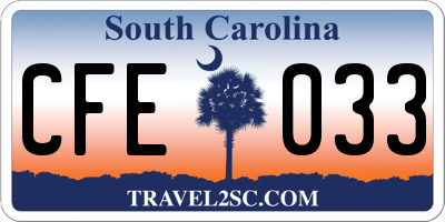 SC license plate CFE033