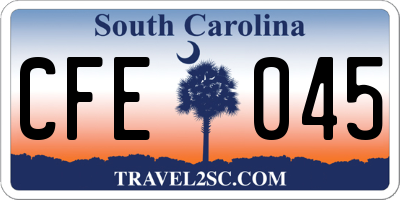 SC license plate CFE045