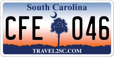 SC license plate CFE046