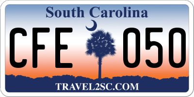SC license plate CFE050