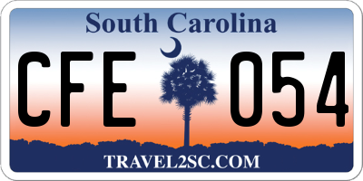 SC license plate CFE054