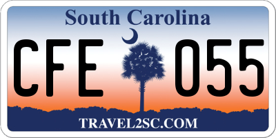 SC license plate CFE055