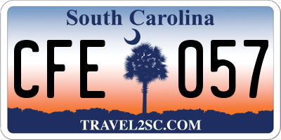 SC license plate CFE057