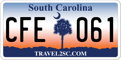 SC license plate CFE061