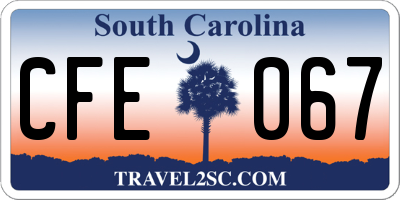 SC license plate CFE067