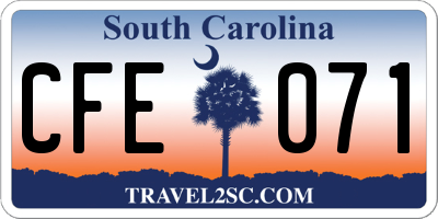 SC license plate CFE071
