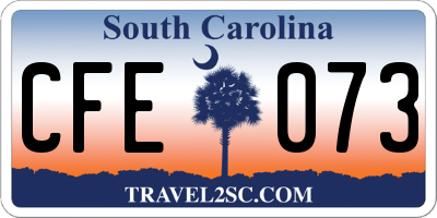 SC license plate CFE073