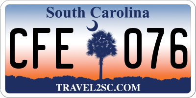 SC license plate CFE076