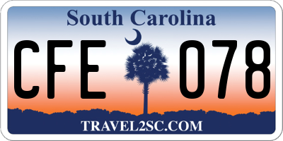 SC license plate CFE078