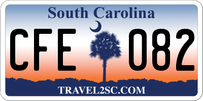 SC license plate CFE082