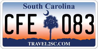 SC license plate CFE083