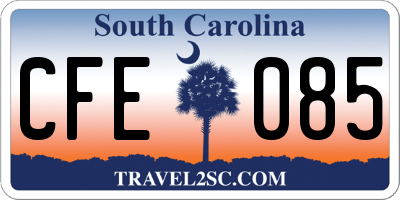 SC license plate CFE085