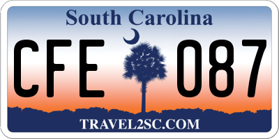 SC license plate CFE087