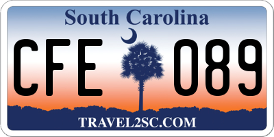 SC license plate CFE089