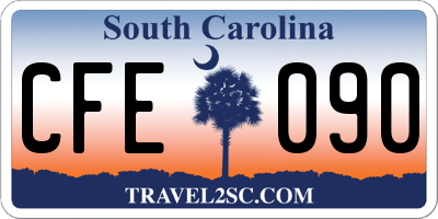 SC license plate CFE090