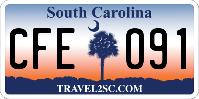 SC license plate CFE091