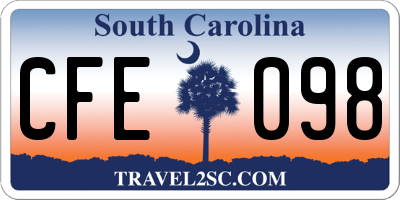 SC license plate CFE098