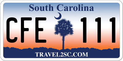 SC license plate CFE111