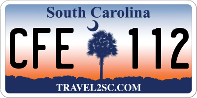 SC license plate CFE112