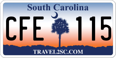 SC license plate CFE115