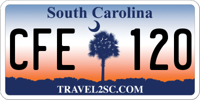 SC license plate CFE120