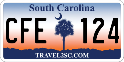 SC license plate CFE124
