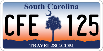 SC license plate CFE125