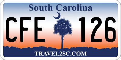 SC license plate CFE126