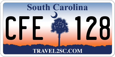 SC license plate CFE128