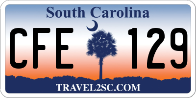 SC license plate CFE129
