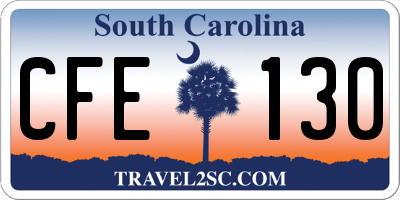 SC license plate CFE130