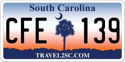 SC license plate CFE139