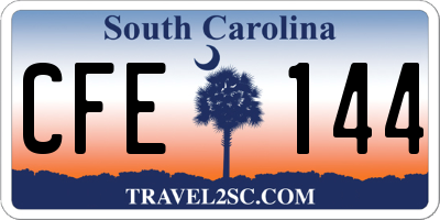 SC license plate CFE144