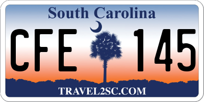 SC license plate CFE145