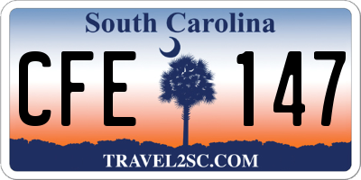SC license plate CFE147